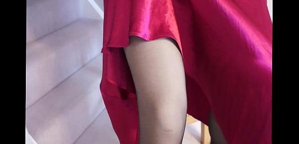  My sexy red satin skirt